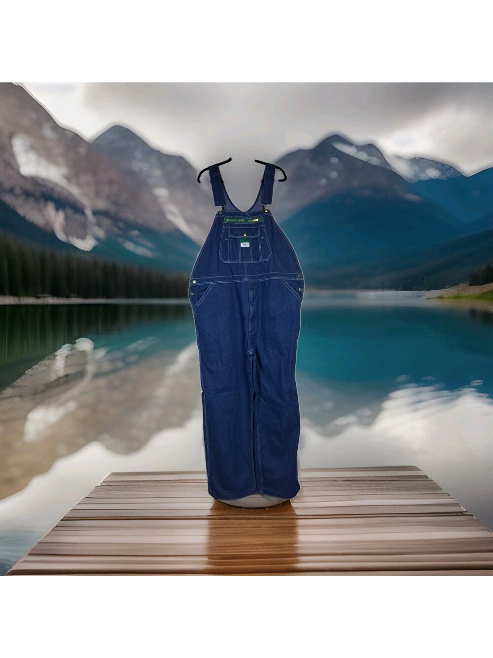 Liberty Denim Bib Carpenter Workwear Overalls 44x32 100% Cotton Denim